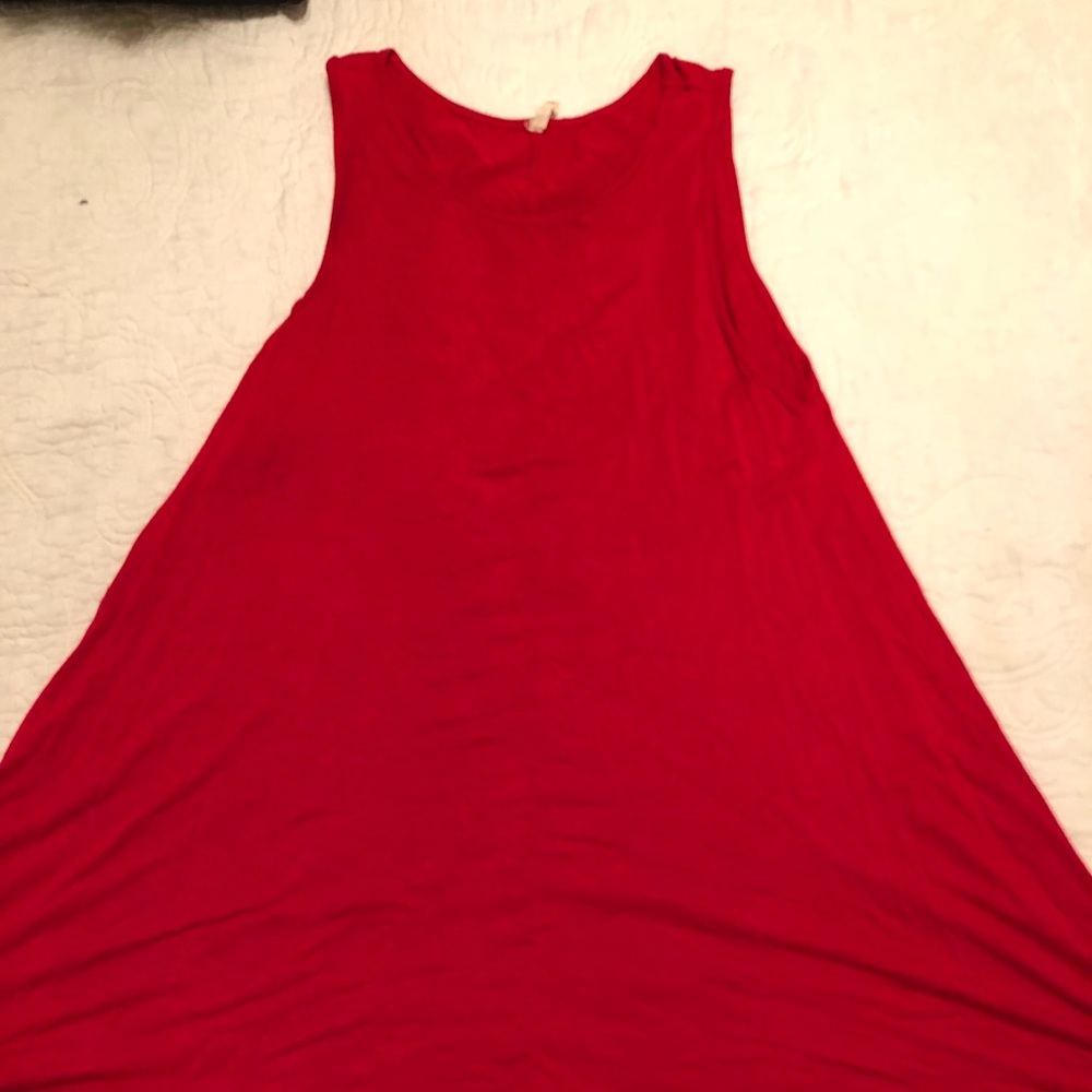 Red Jersey T Shirt Tank Dress